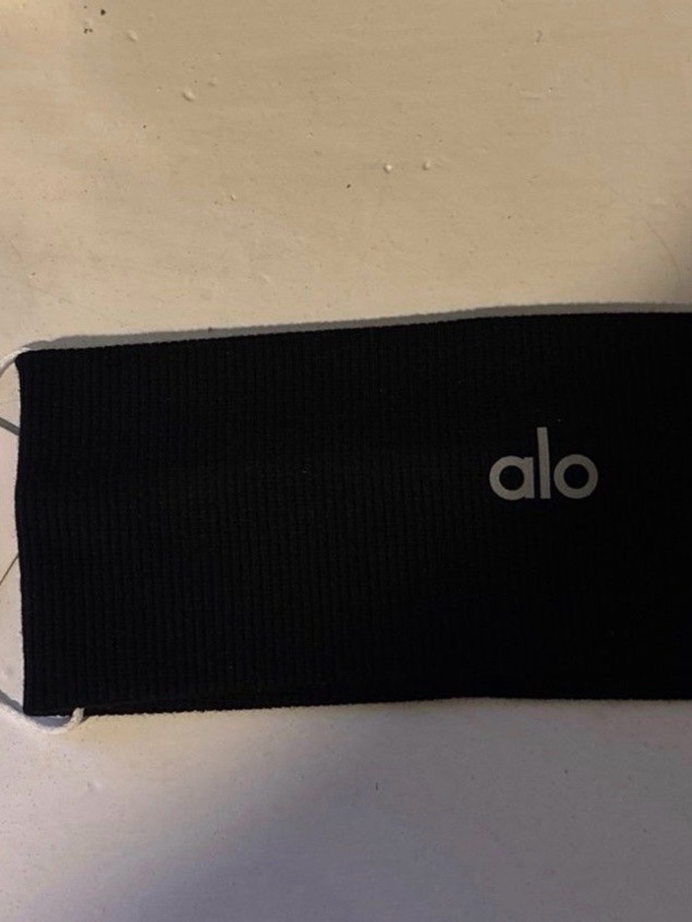 ALO Yoga Black Headband with White Logo - Picture 2 of 2